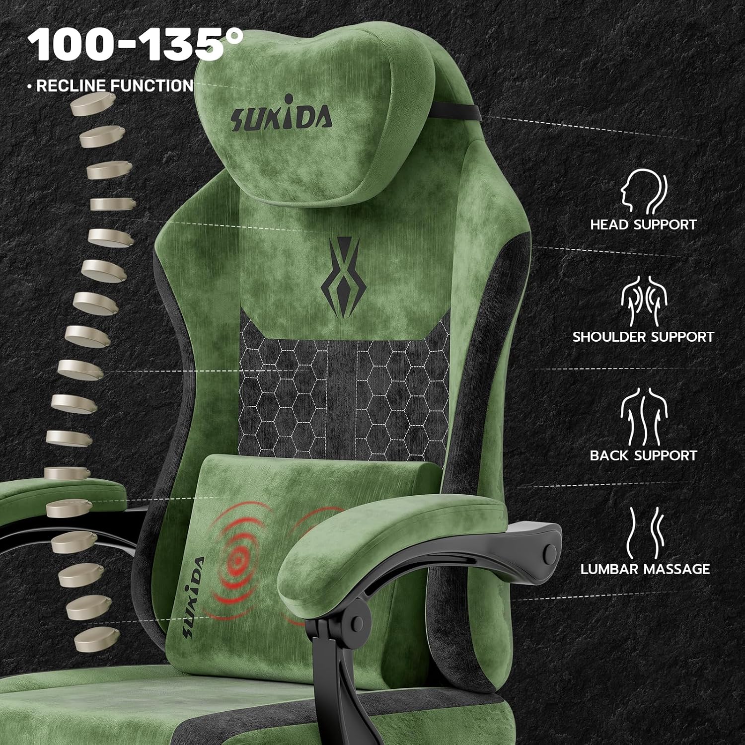 Fabric Video Gaming Chair, Erg - Massage recension och pris