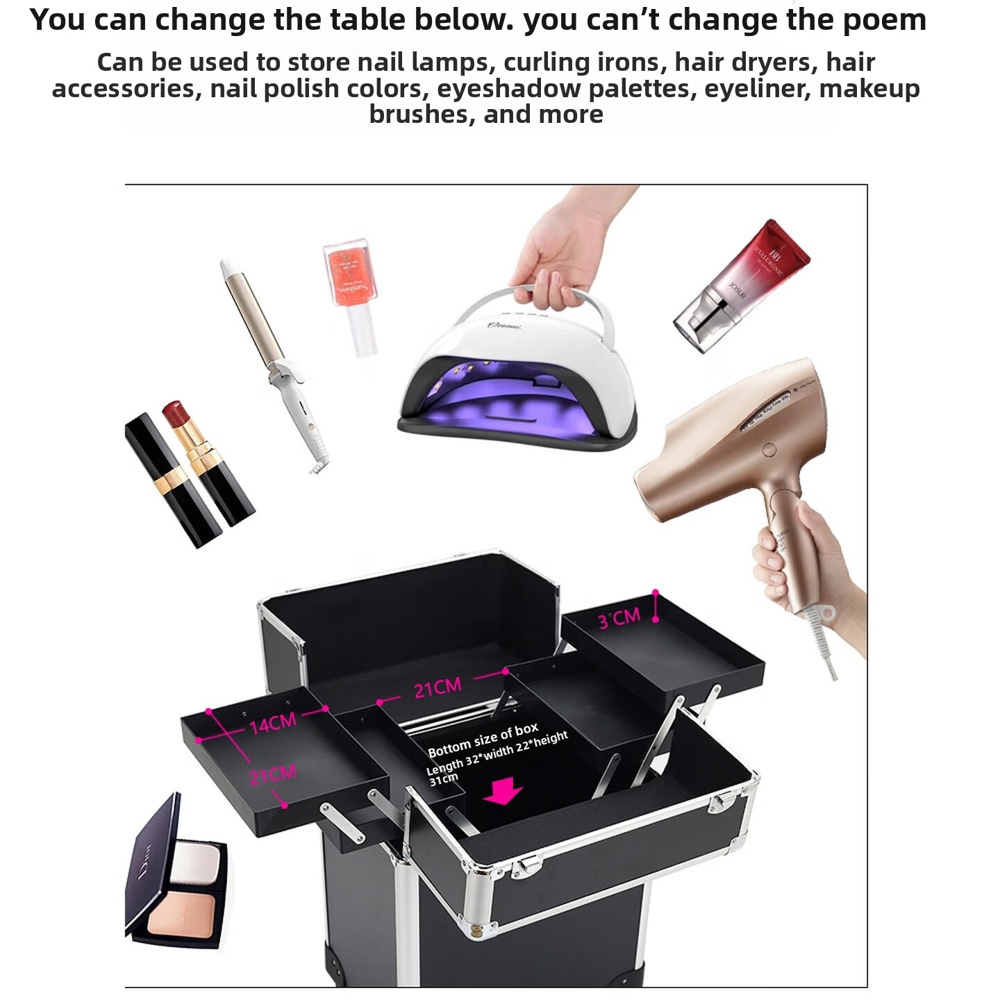Rolling Makeup Case, Lockable  - Makeup recension och pris