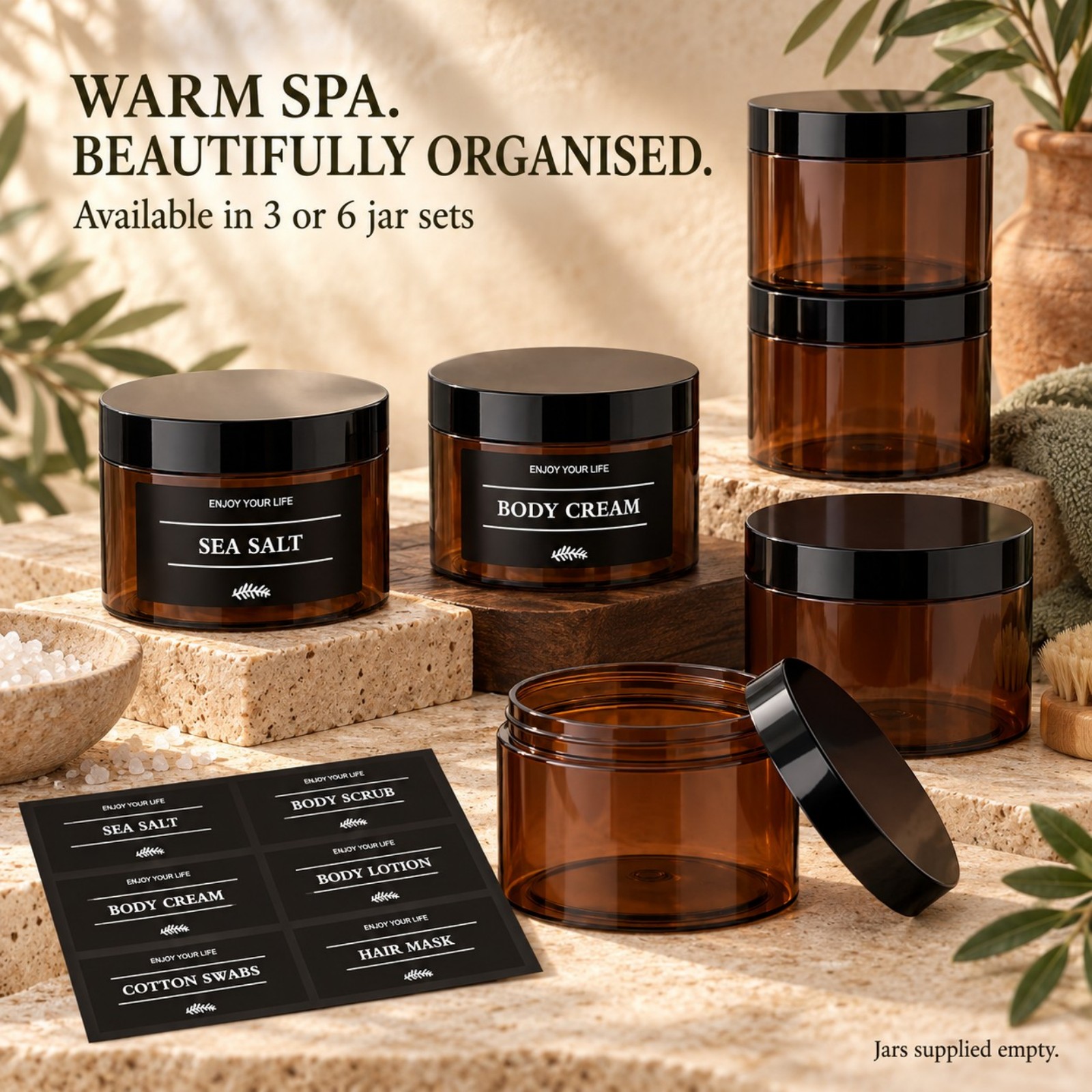 3PCS Bathroom Storage Jars wit - Hair Care recension och pris