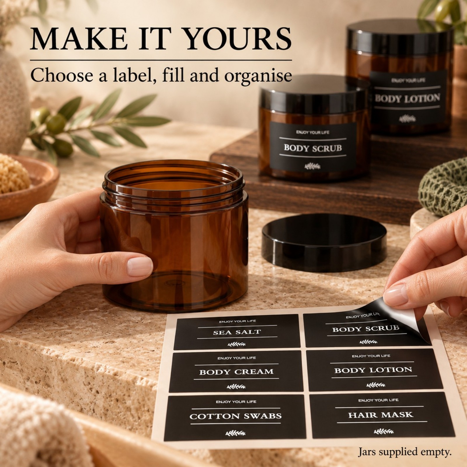 3PCS Bathroom Storage Jars wit - Hair Care recension och pris