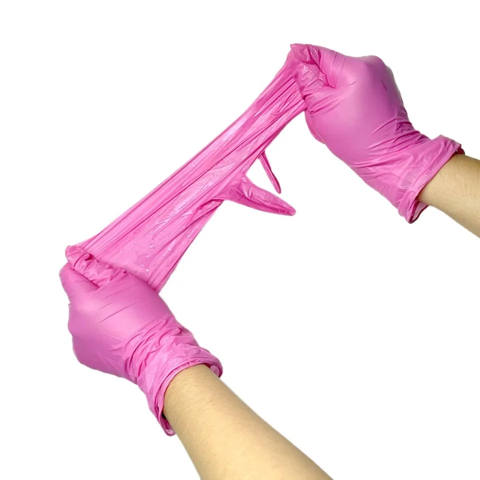 50PCS Deep Pink Nitrile Gloves - Nail Art recension och pris