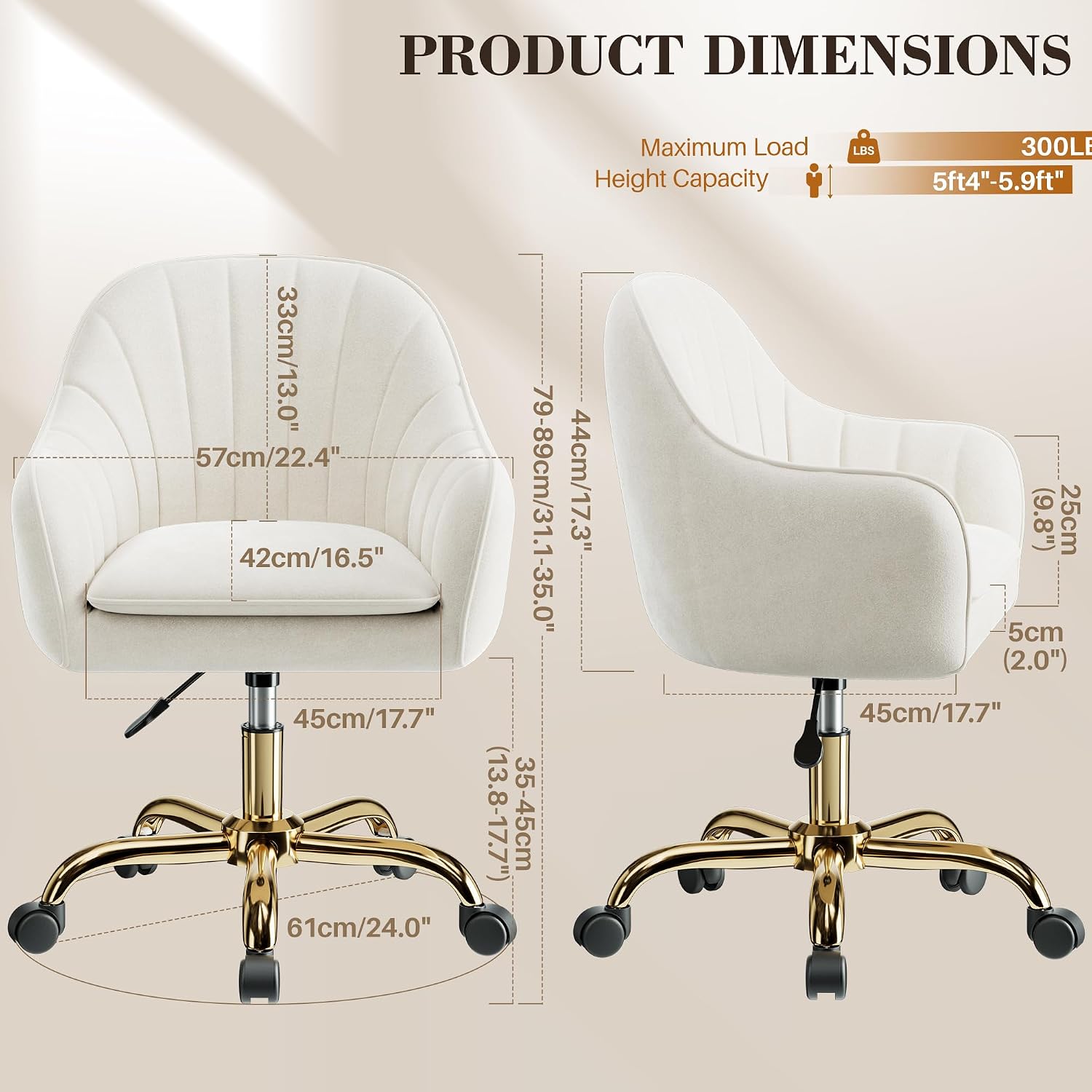 Vanity Chair with Wheels, Comf - Makeup recension och pris