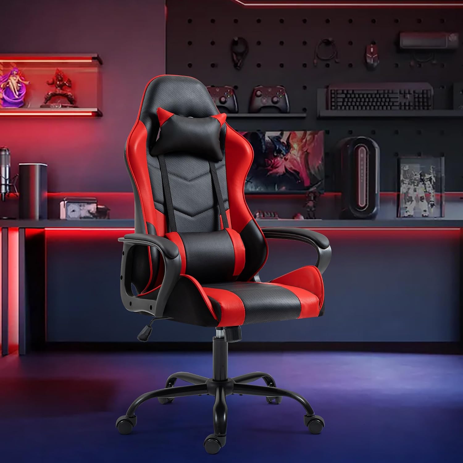 Red Ergonomic Gaming Chair Mas - Massage recension och pris